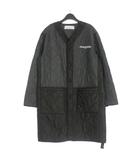 オーエーエムシー OAMC PIECEMAKER 25SS Long Liner ロングライナー Yネックキルティングコート 長袖 M ブラック 黒 PCM1OC02ANY001099