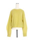 ミラオーウェン Mila Owen 25SS 構築シルエットトレーナー見えシアーニット セーター 長袖 ONE SIZE ライム 黄 09WNT251043