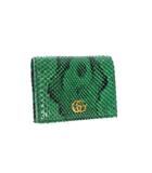グッチ GUCCI Gマーモント レザー パイソン コンパクトウォレット 二つ折り財布 グリーン 緑 456126