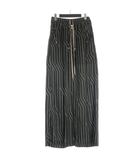 リックオウエンス Rick Owens 23SS ワイドベラロングパンツ ストライプ ワイドパンツ 46 ブラック 黒  RU01C4366-JP1 国内正規