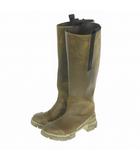 ガニー GANNI リサイクルラバー レインブーツ ロングブーツ 長靴 39 カーキ 緑