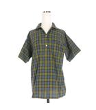 コムデギャルソン COMME des GARCONS 80s ヴィンテージ チェック柄 プルオーバーシャツ ブラウス 半袖 イエロー/ブルー