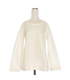 コムデギャルソン COMME des GARCONS ローブドシャンブル robe de chambre 90‘ フラワー刺繍 シアーカットソー Tシャツ 長袖 ホワイト 白 RB-110170