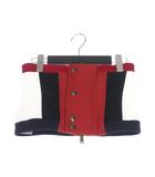 23AW Varsity Corset サイドレザー ウール コルセット チューブトップ ベアトップ ノースリーブ 38 レッド/ネイビー/ホワイト S72NC1051 国内正規