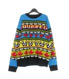 ディースクエアード DSQUARED2 23AW CIRO CREWNECK KNIT モヘア混 マルチカラー クルーネックニット セーター 長袖 M ブルー 青 S74HA1348 国内正規