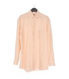 エルメネジルドゼニア Ermenegildo Zegna ストライプ コットンシャツ ドレスシャツ 長袖 M オレンジ JP1041 国内正規