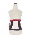 23AW サイドレザー ウエストベルト ウエストマーク 38 レッド/ネイビー/ホワイト S72NC1051 国内正規
