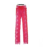 23AW Goth Lace Trimmed Pant 刺繍 フリル レースパンツ スラックス 38 ピンク S72KA1201 国内正規