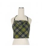 ディースクエアード DSQUARED2 23AW チェック トップス ビスチェ カットソー 38 グリーン系 緑系 S72NC1064 国内正規