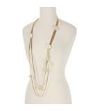 ディースクエアード DSQUARED2 23AW フラワーモチーフ ロゴ ロングネックレス ペンダント アクセサリー UNI ゴールド S83NE0235 国内正規