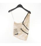 ディースクエアード DSQUARED2 23AW Halter Embroidered Top ワンショルダー スパンコール ベルトトップス キャミソール 38 ベージュ S72NC1041 国内正規