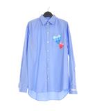  ティーエスティーエス TSTS 25AW HEART EMOJI SHIRT ハート絵文字プリントシャツ ドレスシャツ 長袖 M サックスブルー 青 25AMM0201