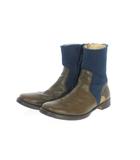 ダブルジェイケイ wjk 異素材切り替え ショートブーツ レザー/ニット 靴 42 オリーブ