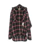 ミハラヤスヒロ MIHARA YASUHIRO 25AW Hoodie Combine Checkered Shirt フード付き チェックシャツ 長袖 46 レッド 赤 J15SH182