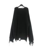 カタリスト CVTVLIST オーバーサイズ クラッシュニット セーター 長袖 F ブラック 黒 2201100301