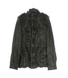 イサムカタヤマバックラッシュ ISAMU KATAYAMA BACKLASH M-65 レザーミリタリージャケット ブルゾン 長袖 ブラック 黒