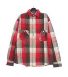 セントマイケル SAINTMICHAEL 25AW FLANNEL SHIRT /CHECK/RED/GRAY フランネルチェックシャツ 長袖 M レッド 赤 SM-HR1-0000-043