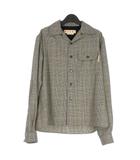 マルニ MARNI 22AW ウールモヘアグレンチェックオープンカラーシャツ 長袖 44 グレー CUMU0246Q0 国内正規