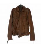 テットオム TETE HOMME ゴートレザー ライダースジャケット ブルゾン L ブラウン 茶 1641902-1