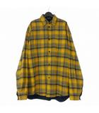 バレンシアガ BALENCIAGA フランネルチェック リバーシブル オーバーサイズシャツ 長袖 M イエロー/ブルー 720105 TNM27 国内正規