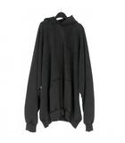 バレンシアガ BALENCIAGA 22AW Oversized Hoodie テーピングロゴ オーバーサイズパーカー フーディ 4 ブラック 黒 697879 TMVH2 国内正規