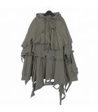 ダブレット doublet PHANTOM FRAYED HOODIE レイヤード フーディー パーカー L グレー 25AW34CS397