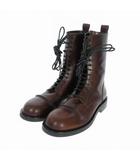 アンドゥムルメステール ANN DEMEULEMEESTER 24AW GILLIAN PINTUCK COMBAT BOOTS レースアップ ブーツ レザー 靴 44 ブラウン 茶 2402-M-C15-LT142-066 国内正規