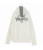 ヨウジヤマモト 19SS SIGNATURE GRAPHIC HOODIE  バックプリント ジップフーディ パーカー 長袖 XS ホワイト 白 DY7160