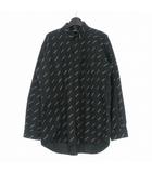 All Over Logo Shirt ロゴボタンダウンシャツ 長袖 38 ブラック 黒 534333 TBL96 国内正規