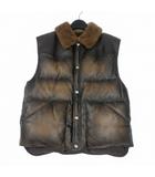 プラダ PRADA ナッパレザー ダウンベスト ジャケット シープスキン 48 ブラウン 茶 UPT129 国内正規