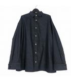 プラダ PRADA 24SS Denim Outerwear Shirt オーバーサイズ デニムシャツ 長袖 XS インディゴ GEC092 国内正規