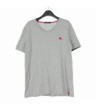 バーバリーブラックレーベル BURBERRY BLACK LABEL VネックTシャツ カットソー ロゴ刺繍 半袖 3 グレー D1P37-736-04 国内正規
