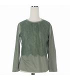 ルルロジェッタ ルールロジェット leur logette レースカットソー Tシャツ コットン 長袖 1 グリーン 緑 10077