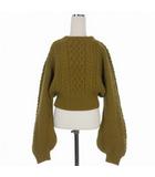 Cable Wool Knit ケーブルニット セーター ウール 長袖 F カーキ 緑 11920501