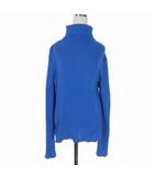 タートルネック リブカットソー ニット 長袖 ブルー 青