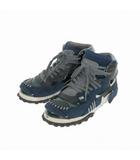 カラー kolor 21SS ハイカットスニーカー 靴 スエード レザー パッチワーク ブルー 青