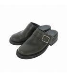 フットザコーチャー foot the coacher CUT OFF ENGINEER レザー サボ サンダル スリッポン 靴 7 1/2 ブラック 黒 FTC2012009