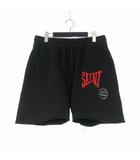 セントマイケル SAINTMICHAEL 24SS SWEAT SHORTS スウェット ショートパンツ ショーツ プリント M ブラック 黒 SM-YS8-0000-046