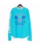 04SS DEAN & DELUCA HAWAII ロングスリーブTシャツ カットソー ダメージ加工 長袖 L ブルー 青 国内正規
