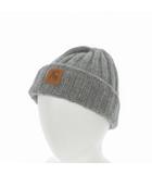 ダブレット doublet × キジマタカユキ KIJIMA TAKAYUKI Leather patch wool beanie ニットキャップ ビーニー 帽子 グレー 23202-DL