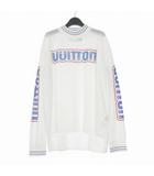 ルイヴィトン LOUIS VUITTON 22AW ロゴプリント メッシュカットソー Tシャツ 長袖 L ホワイト 白 RM222 P46 HNY67W 国内正規