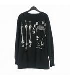 キディル KIDILL LHP EXCLUSIVE SWEAT SHIRT LHP別注 ダメージ加工 ブリントデザインスウェット トレーナー 長袖F ブラック 黒 KL726LHP