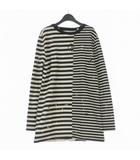 オフホワイト OFF WHITE 15AW Distressed Border L/S T-Shirt ダメージ加工 アシンメトリーボーダーTシャツ カットソー 長袖 M アイボリー/ブラック