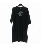オフホワイト OFF WHITE 22SS TRIBAL TYPE EXTRA LONG S/S TEE プリントTシャツ カットソー 半袖 S ブラック 黒 OMAA125S22JER002