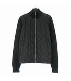 プラダ PRADA キルティング切替 ドライバーズニット ジャケット ブルゾン  46 ブラック 黒 UMC898 国内正規