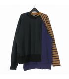 カラー kolor BEACON 22AW ドッキングスウェットシャツ トレーナー 長袖 3 ブラック/パープル/ライトブラウン 22WBM-T03232