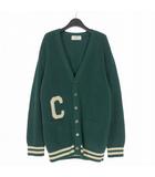 セリーヌ CELINE ロゴワッペン カレッジカーディガン ニット セーター 長袖 M グリーン 緑 2AD7O192W 国内正規