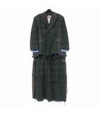 セヴシグ SEVESKIG 25AW Threadwork Tweed Coat 再構築ロングコート ジャケット L ネイビー 紺 CO-SV-NGA-1001