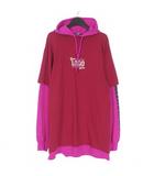 バレンシアガ BALENCIAGA 21AW Your Logo Here Hooded T-Shirt レイヤード フーデッドTシャツ パーカー XXS レッド/ピンク 赤 657037 TKV82 国内正規