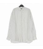 バレンシアガ BALENCIAGA 18AW オーバーサイズ ストライプシャツ 長袖 38 ホワイト/ブルー 534326 国内正規